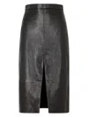 Khaite Fraser Leather Skirt In Brown