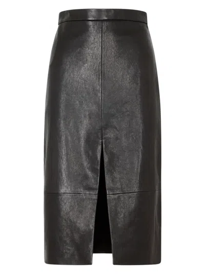 KHAITE WOMEN'S FRASER LEATHER SKIRT
