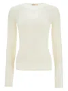 Khaite Tania Ribbed-knit Wool-blend Top In Neutro