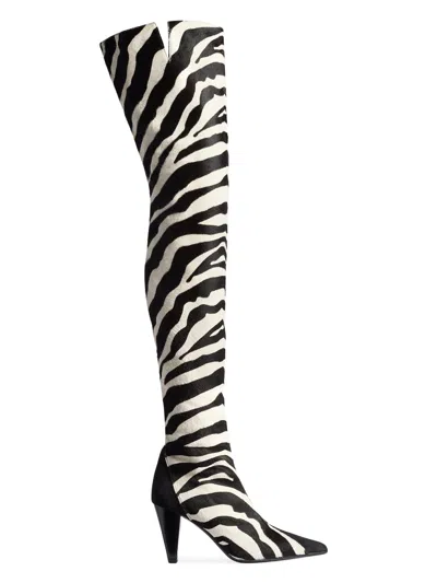 Khaite Harvey Over-the-knee High Boots In Animal Print