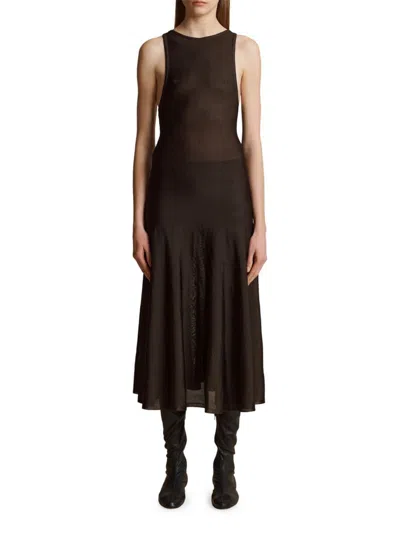 Khaite Women's Hencil Midi-dress In Brown