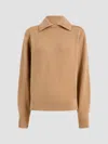 Khaite Womens Camel Jackson Collared Wool And Cashmere-blend Jumper In Brown