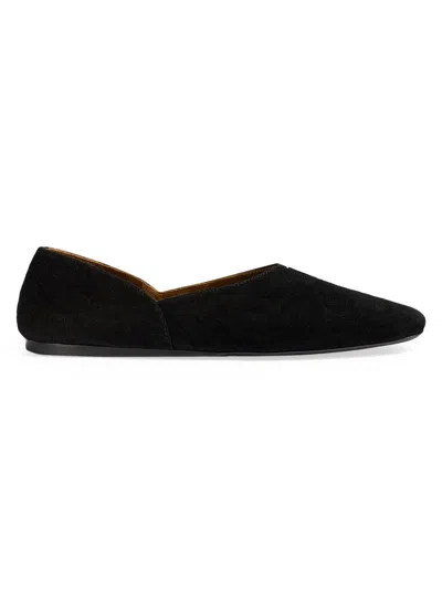 Khaite Jane Suede Ballerina Flats In Black