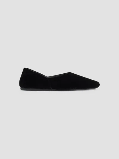 Khaite Women's Jane Pebbled Suede Flats In Black