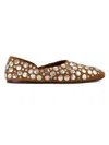 Khaite Jane Studded Leather Ballerina Flats In Brown