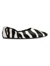 Khaite Jane Zebra-print Calf Hair Ballet Flats In Black