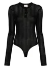 Khaite Janelle Cotton Blend Bodysuit In Black