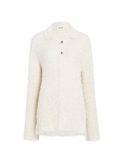 Khaite Women's Jannae Boucle-knit Cardigan In White