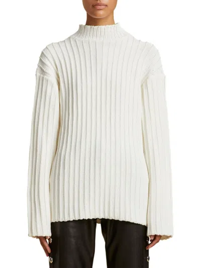 Khaite Women's Kat High-neck Sweater In White