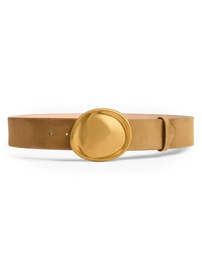 Khaite Keefe Suede Belt In Brown