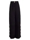 Khaite Women's Krisla Suede Wide-leg Pants In Black