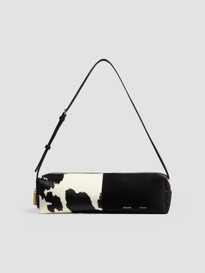 Khaite Women's Kye Cow-print Calf Hair & Suede Shoulder Bag In Natural