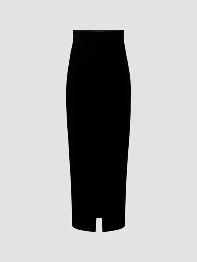 Khaite Women's Lachlan Stretch-cotton Pencil Skirt In Black