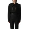 Khaite Leara Cropped Wool-blend Jacket In Black