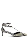 Khaite Mia Snake-effect Leather Kitten-heel Pumps In Beige
