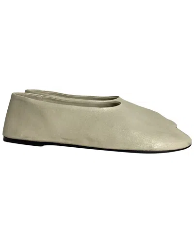 Pre-owned Khaite Women's Leather The Marcy Ballet Flat (authentic Pre-loved) In Green