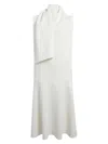 Khaite Loell Scarf-detail Asymmetric Midi Dress In White