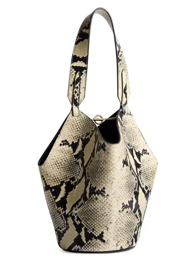 Khaite Women's Lotus Mini Python-embossed Leather Tote Bag In Brown