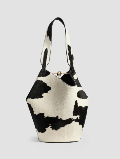 Khaite Women's Lotus Mini Suede & Cow-print Calf Hair Tote Bag In Natural