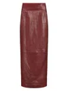Khaite Womens Oxblood Loxley High-rise Leather Midi Pencil Skirt