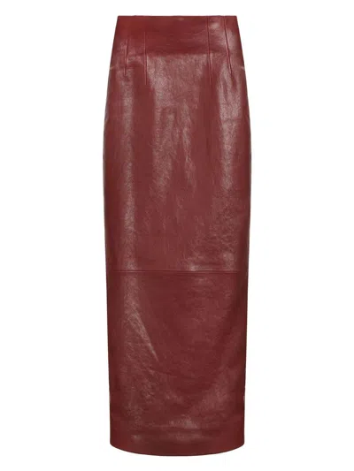 KHAITE WOMEN'S LOXLEY LEATHER SKIRT