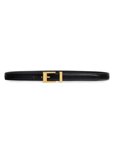 Khaite Manhattan Leather Belt In Black