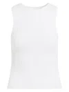 Khaite Manu Rib Sleeveless Sweater In White