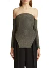 Khaite The Maria Off-shoulder Jumper In Gold Brown