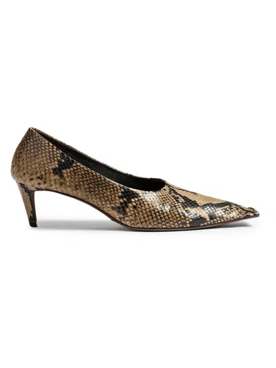 KHAITE WOMEN'S MARLENE 50MM SNAKE-EMBOSSED LEATHER PUMPS