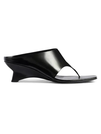 KHAITE WOMEN'S MARLOW 55MM LEATHER SCULPTURAL MULES