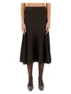 Khaite Mayu Fine Wool Blend Knit Midi Skirt In Black