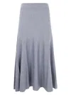 Khaite Odil Wool Skirt In Grey