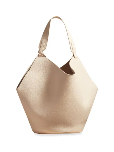 Khaite Women's Medium Lotus Pebbled Leather Tote Bag In White