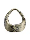 Khaite Olivia Medium Snake-effect Leather Top Handle Bag In Brown
