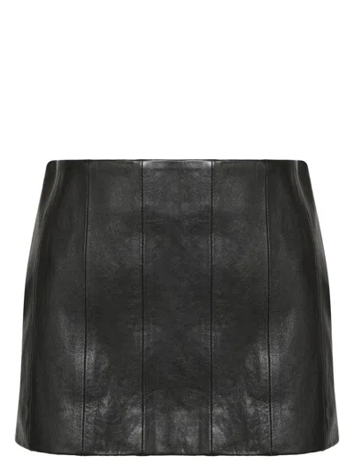 Khaite Women's Meelar Leather Mini Skirt