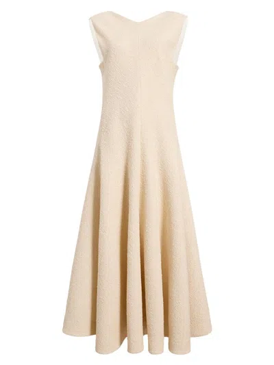 Khaite Women's Mellie Cotton-blend Sleeveless Midi-dress In Neutral