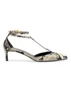 Khaite Python-print Ankle Strap Pumps With 4.5 Cm Heel In Animal Print