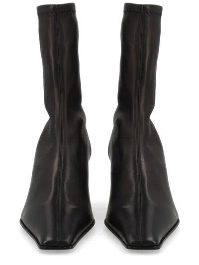 Khaite Women's Mini Leather Boots In Black