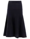 Khaite Wool-blend Mayu Midi Skirt In Blue