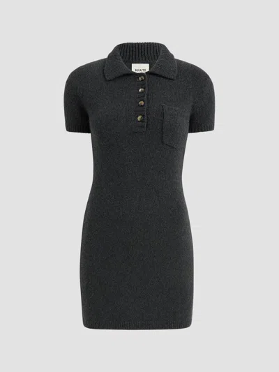 Khaite Women's Nehra Cashmere Polo Minidress In Gray