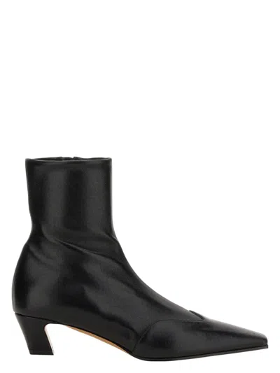 KHAITE WOMEN'S NEVADA 40 LEATHER ANKLE BOOTS