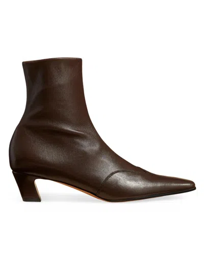 KHAITE WOMEN'S NEVADA 40MM LEATHER ANKLE BOOTS