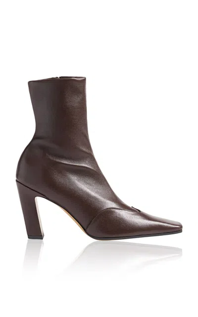 Khaite Nevada Ankle Stretch 85 Boot In Dark Brown