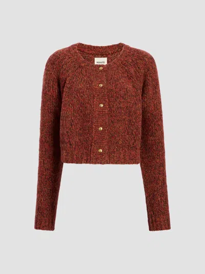 Khaite Women's Niels Cashmere-silk Crewneck Cardigan In Burgundy