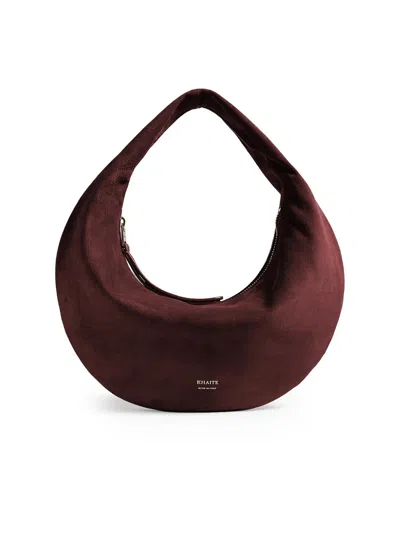 Khaite Olivia Mini Suede Shoulder Bag In Purple
