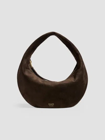 Khaite Women's Olivia Mini Suede Hobo Bag In Ebano