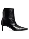 Khaite Ona 55 Leather Ankle Boots In Black