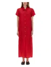 Khaite Effy Silk And Cotton-blend Organza Midi Shirt Dress