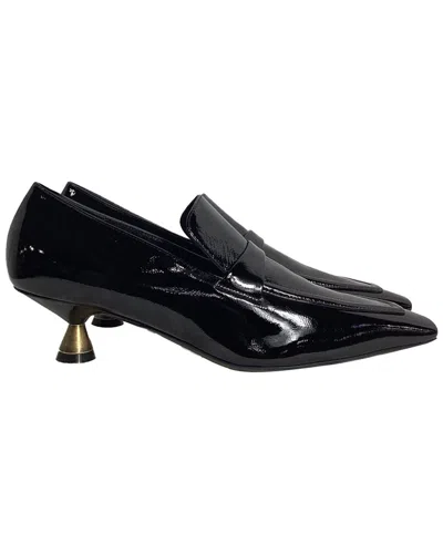 Pre-owned Khaite Women's Patent Leather The King Point-toe Loafer (authentic Pre-loved) In Black