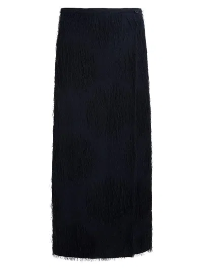 Khaite Women's Quinn Fringe Maxi Skirt In Blue
